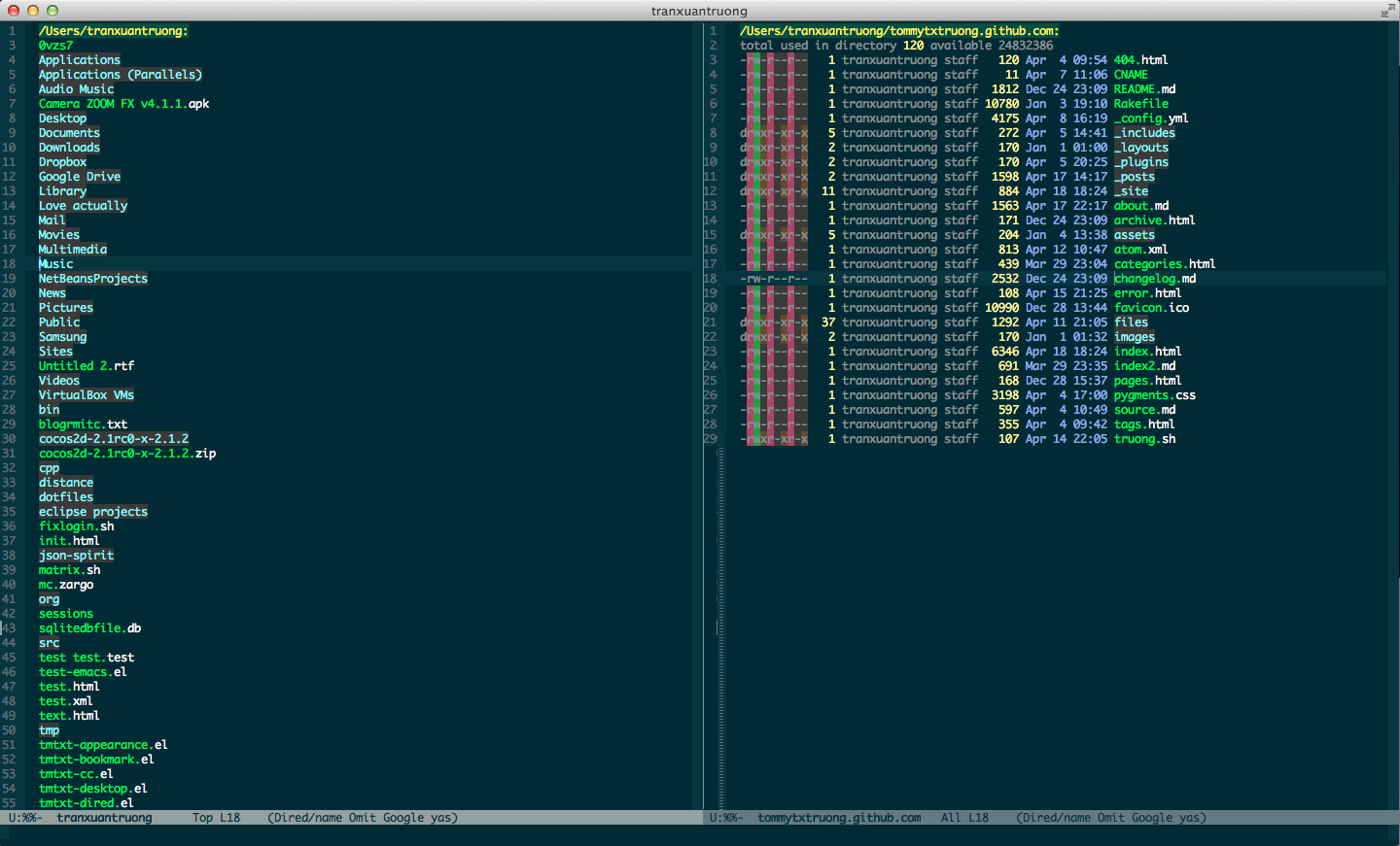Dired mode in my Emacs