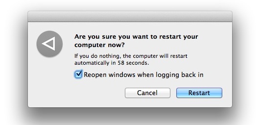 Restart Dialog